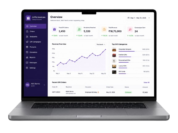 Griffin Solutions platform on laptop